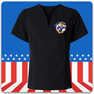 Ernie The Eagle "All The Way" Fit & Flare Scrub Top