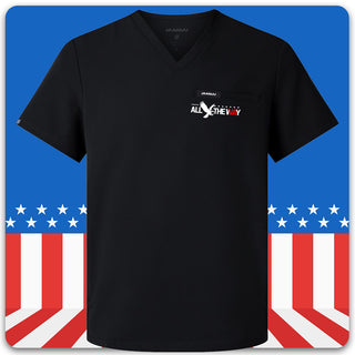 Operation "All The Way" Men's 3 Pocket V-Neck Scrub Top