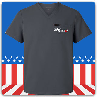 Operation "All The Way" Men's 3 Pocket V-Neck Scrub Top