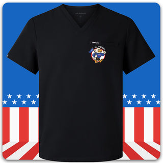 Ernie The Eagle "All The Way" Men's 3 Pocket V-Neck Scrub Top