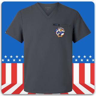 Ernie The Eagle "All The Way" Men's 3 Pocket V-Neck Scrub Top