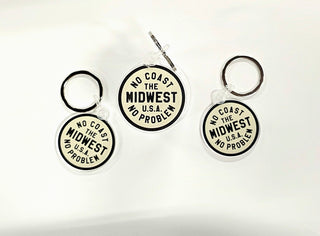 No Coast No Problem Circle Keychain