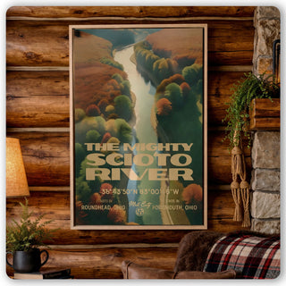 The Mighty Scioto River Framed Canvas